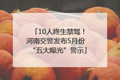 10人终生禁驾！河南交警发布5月份“五大曝光”警示
