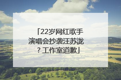 22岁网红歌手演唱会抄袭汪苏泷？工作室道歉
