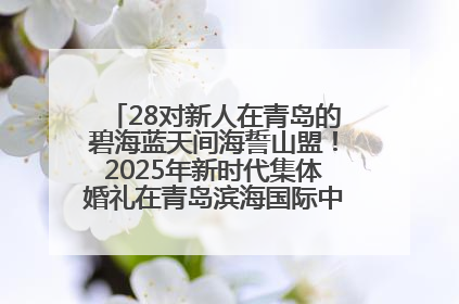 28对新人在青岛的碧海蓝天间海誓山盟！2025年新时代集体婚礼在青岛滨海国际中心文明实践广场举行