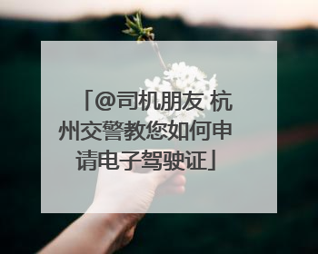 @司机朋友 杭州交警教您如何申请电子驾驶证