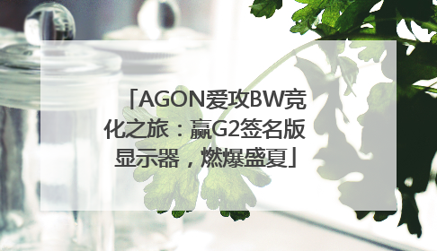 AGON爱攻BW竞化之旅：赢G2签名版显示器，燃爆盛夏